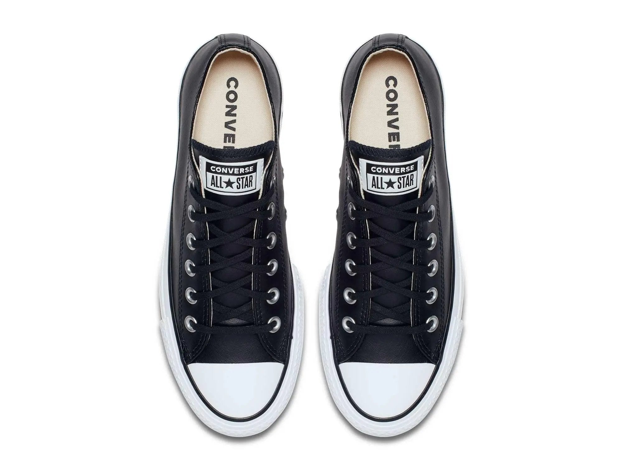 Zapatilla Converse Chuck Taylor Plataforma Cuero Low Mujer Negro